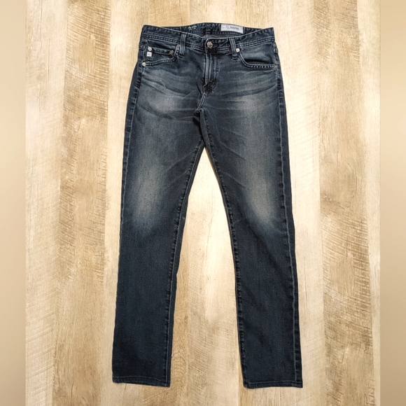 AG Adriano Goldschmied Dark Wash The Tellis Modern Slim Jeans - Picture 4 of 8